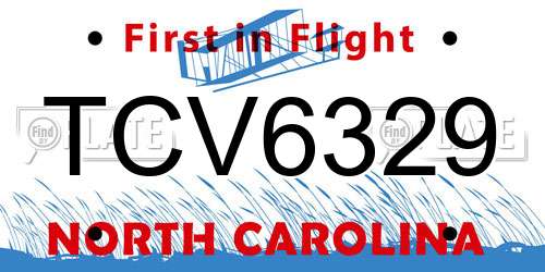 TCV6329 North Carolina License Plate
