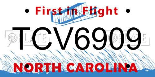 TCV6909 North Carolina License Plate