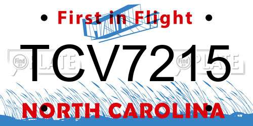 TCV7215 North Carolina License Plate