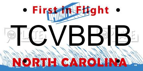 TCVBBIB North Carolina License Plate
