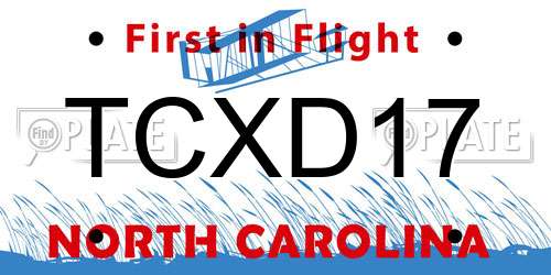 TCXD17 North Carolina License Plate