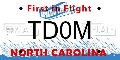 TD0M North Carolina License Plate