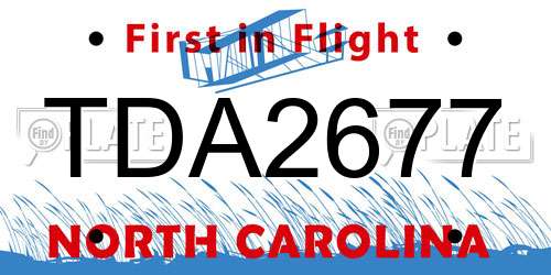 TDA2677 North Carolina License Plate