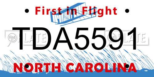 TDA5591 North Carolina License Plate