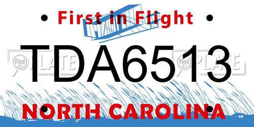TDA6513 North Carolina License Plate