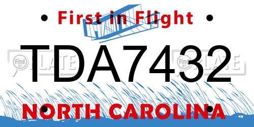 TDA7432 North Carolina License Plate