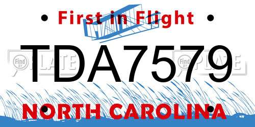 TDA7579 North Carolina License Plate