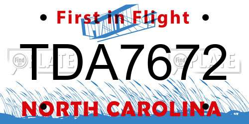 TDA7672 North Carolina License Plate