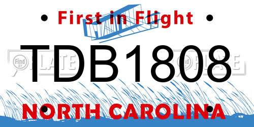TDB1808 North Carolina License Plate