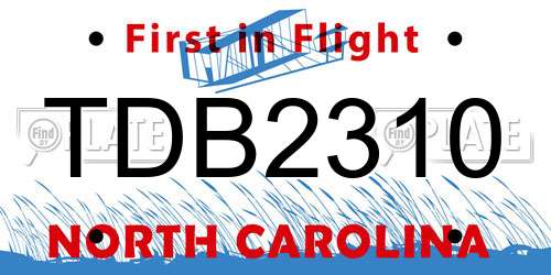 TDB2310 North Carolina License Plate