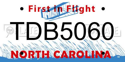TDB5060 North Carolina License Plate