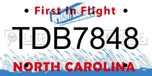 TDB7848 North Carolina License Plate