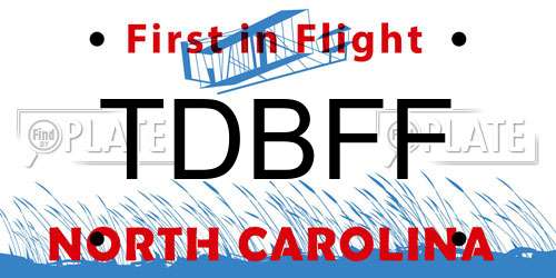 TDBFF North Carolina License Plate