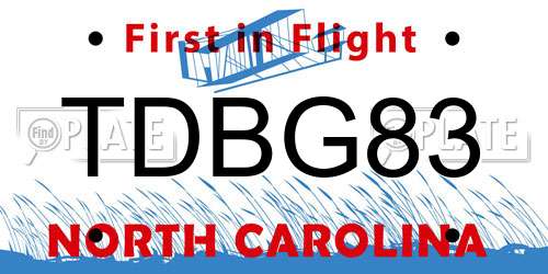 TDBG83 North Carolina License Plate