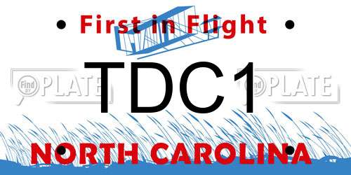 TDC1 North Carolina License Plate