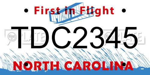 TDC2345 North Carolina License Plate