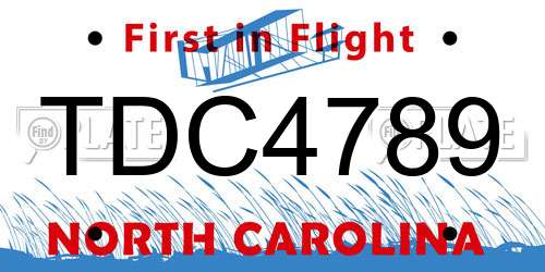 TDC4789 North Carolina License Plate