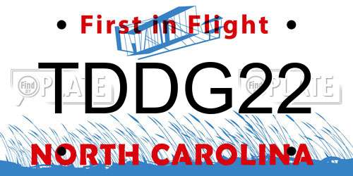 TDDG22 North Carolina License Plate