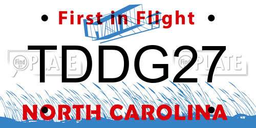 TDDG27 North Carolina License Plate