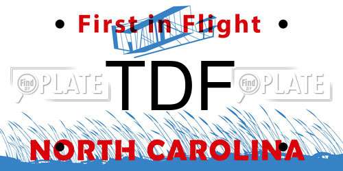 TDF North Carolina License Plate