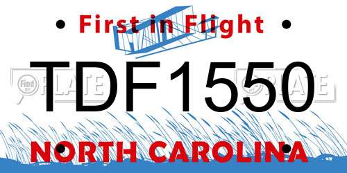 TDF1550 North Carolina License Plate