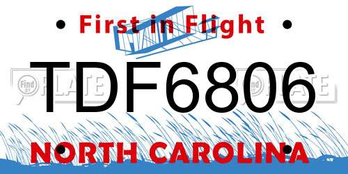 TDF6806 North Carolina License Plate