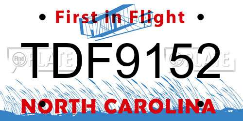 TDF9152 North Carolina License Plate