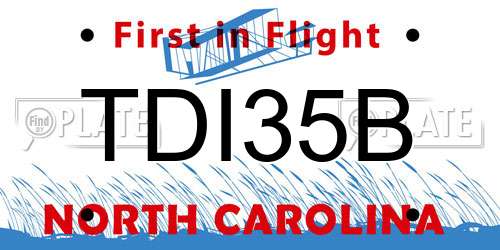 TDI35B North Carolina License Plate