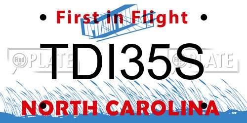 TDI35S North Carolina License Plate