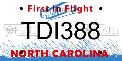 TDI388 North Carolina License Plate