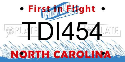 TDI454 North Carolina License Plate