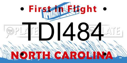 TDI484 North Carolina License Plate