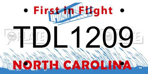 TDL1209 North Carolina License Plate
