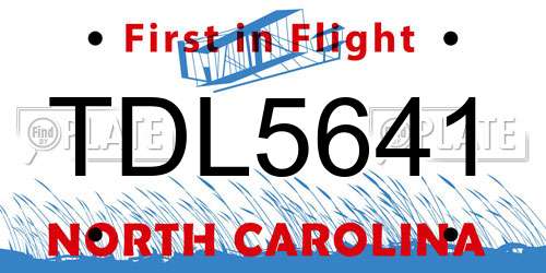 TDL5641 North Carolina License Plate