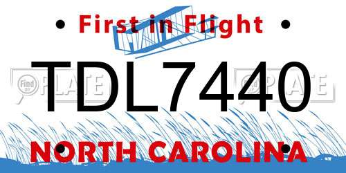 TDL7440 North Carolina License Plate