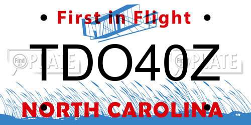 TDO40Z North Carolina License Plate