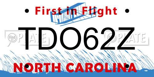 TDO62Z North Carolina License Plate