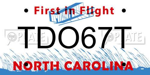 TDO67T North Carolina License Plate