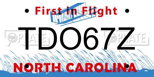 TDO67Z North Carolina License Plate