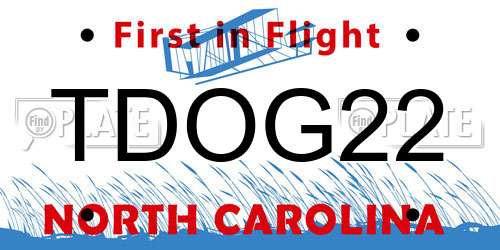 TDOG22 North Carolina License Plate