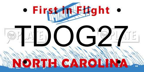 TDOG27 North Carolina License Plate