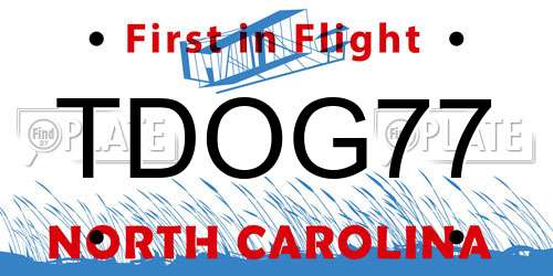 TDOG77 North Carolina License Plate
