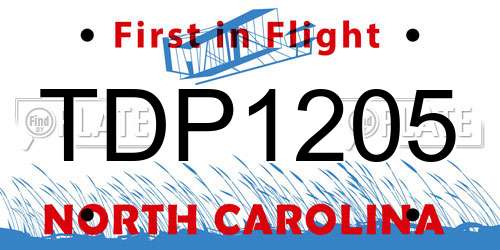 TDP1205 North Carolina License Plate