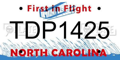 TDP1425 North Carolina License Plate