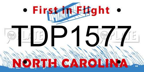 TDP1577 North Carolina License Plate