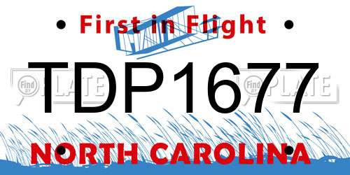 TDP1677 North Carolina License Plate