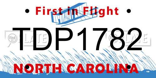 TDP1782 North Carolina License Plate