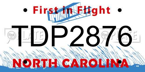 TDP2876 North Carolina License Plate