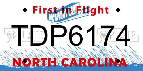 TDP6174 North Carolina License Plate