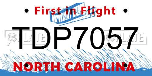 TDP7057 North Carolina License Plate